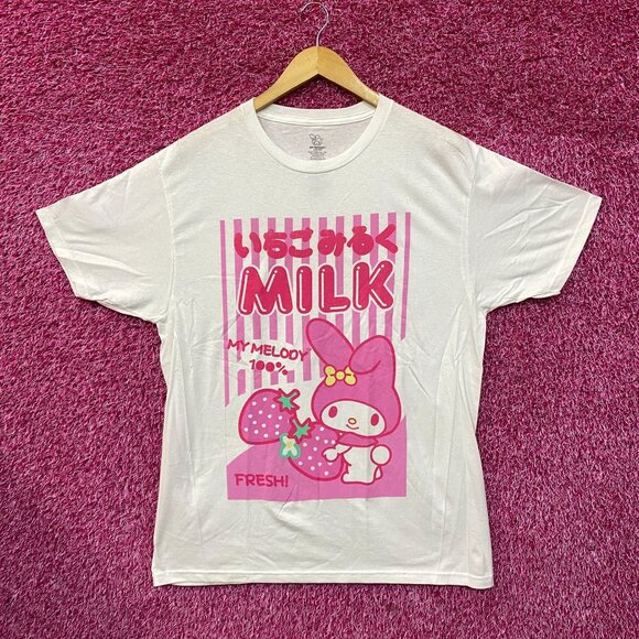 My Melody Strawberry Milk Carton T-Shirt 2XL - Picture 1 of 4